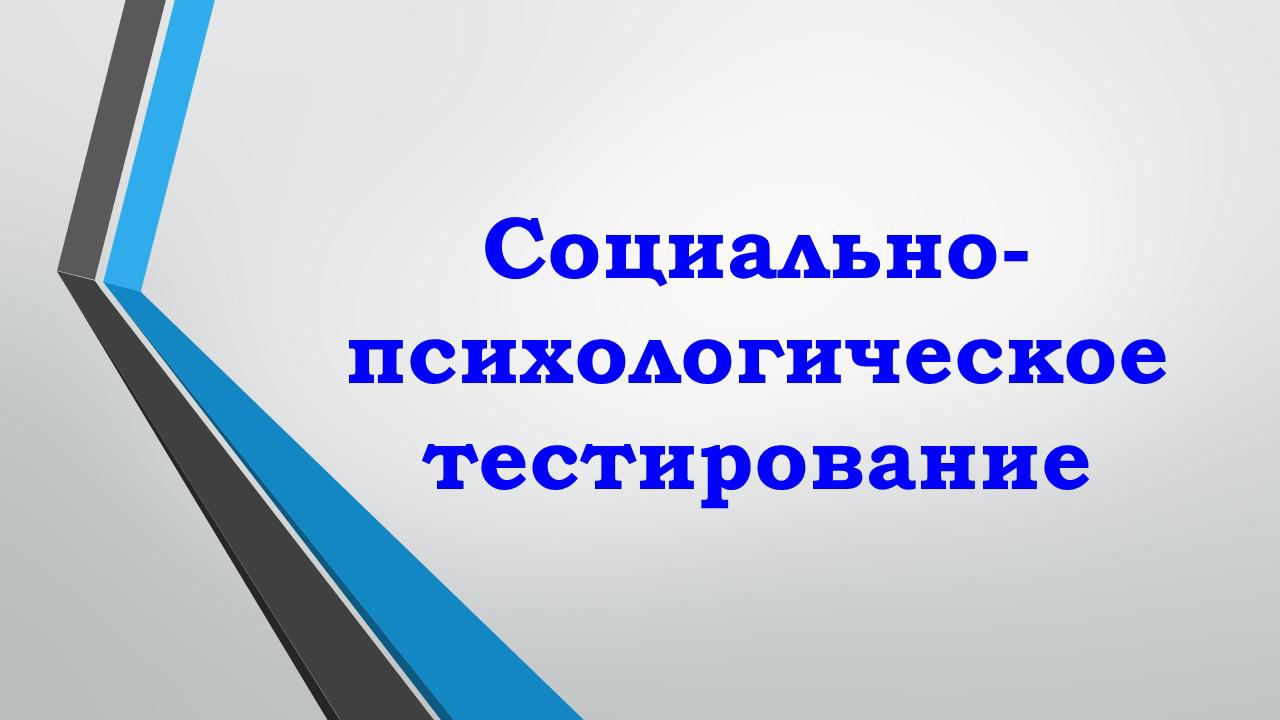 Социально-психологическое тестирование (СПТ).